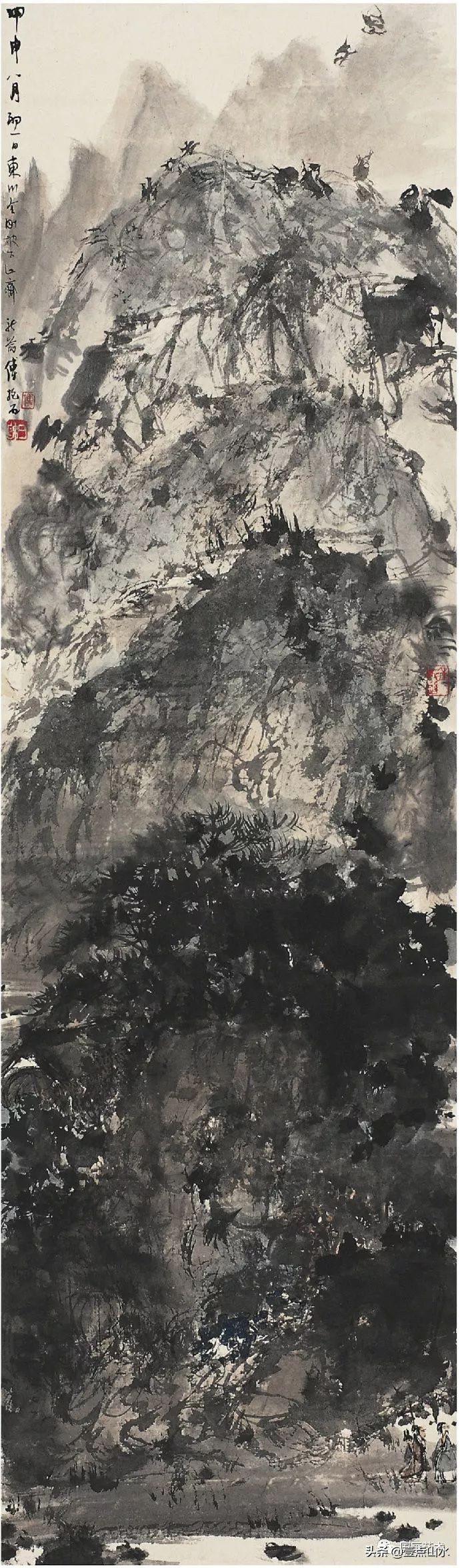 傅抱石山水全集,酣畅淋漓水彩画作品