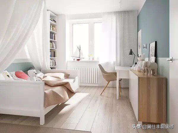 北欧卧室木纹砖铺贴效果图,北欧木地板砖房间效果图