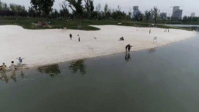 西安又添绝美海滩,西安网红打卡白沙滩