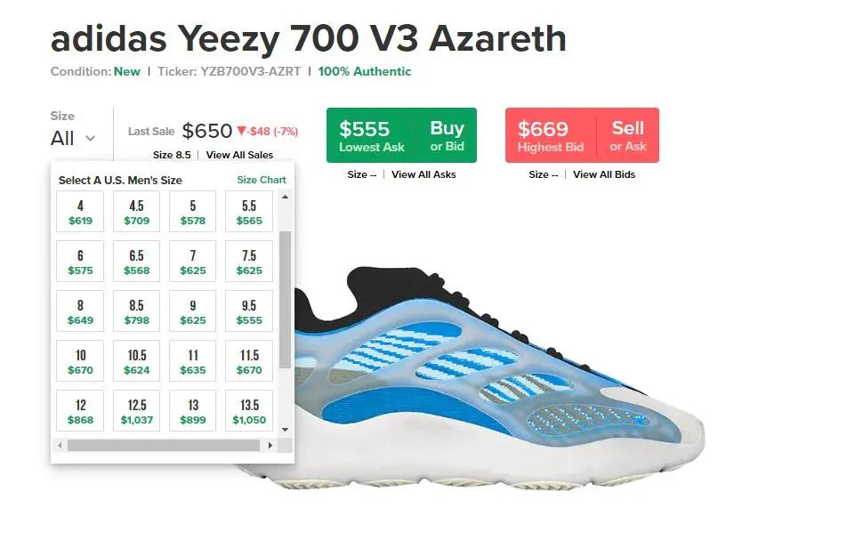 yeezy700v3蓝晶石市场,yeezy700v3黑武士