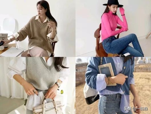 韩国懒汉风女针织衫,漂亮温柔的韩系小姐姐穿搭