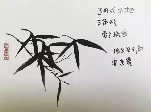 学画竹子的关键就是画竹叶,竹叶的画法及竹子完整画法