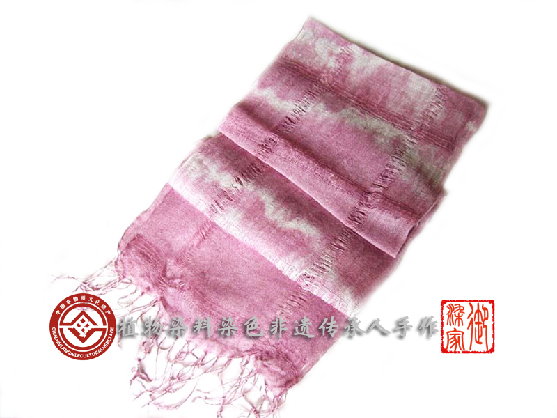 蜡染纯天然植物围巾,丝光棉彩色围巾