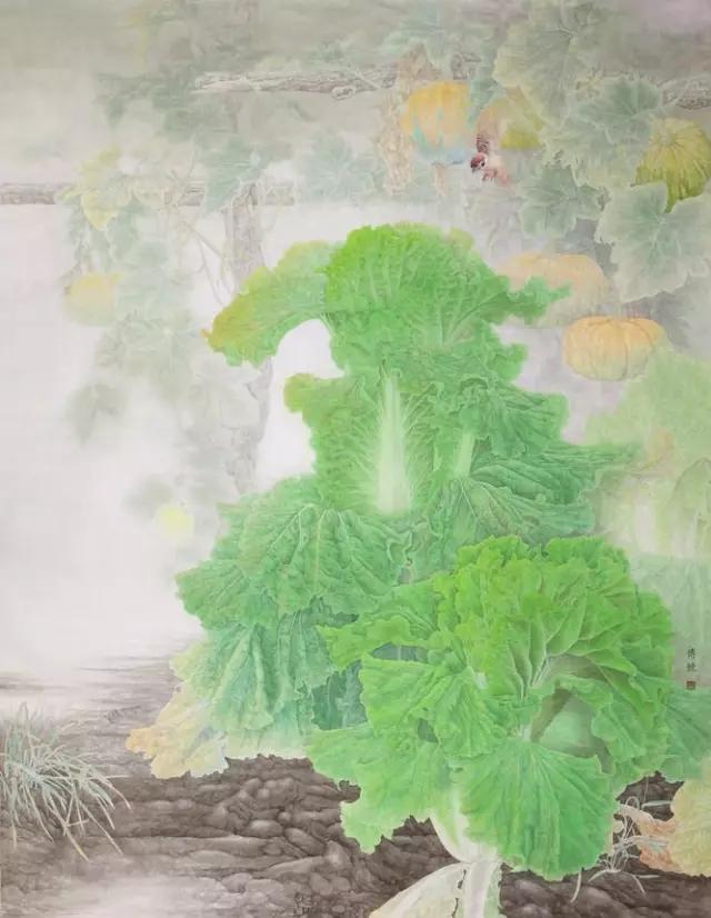 画白菜技法,3d白菜画