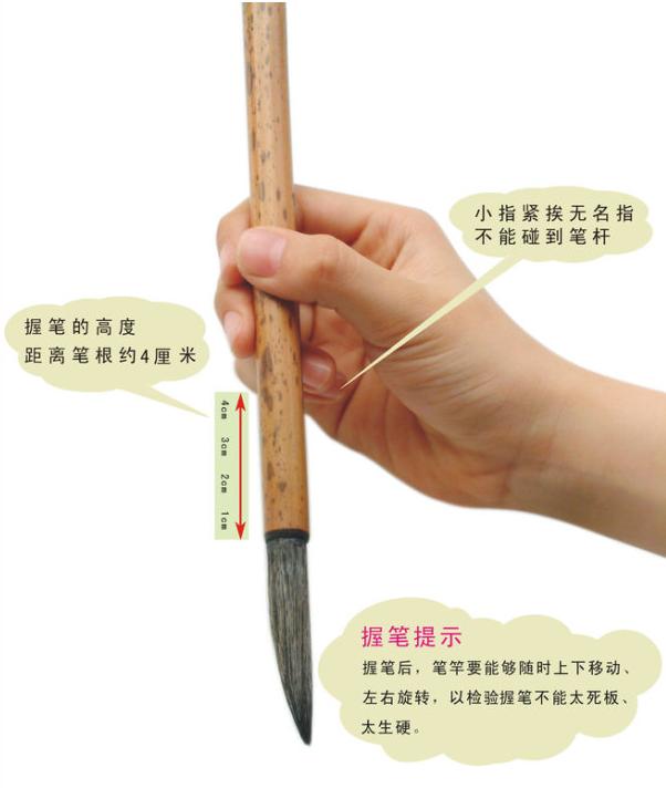 转字毛笔写法教学,初学毛笔握笔正确姿势有几种