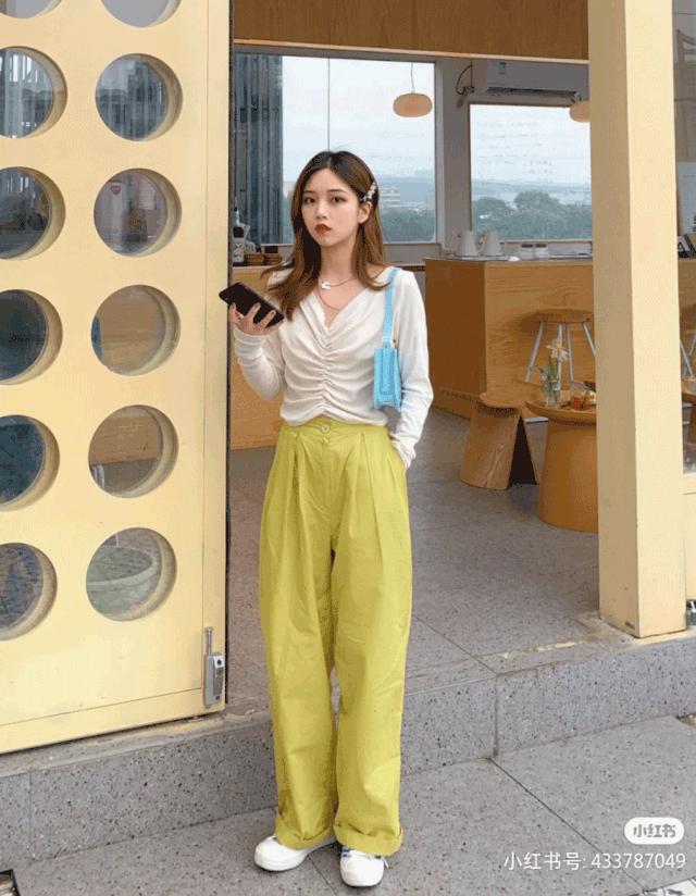 小个子穿搭145-150高腰裤子,小个子穿搭150高腰上衣