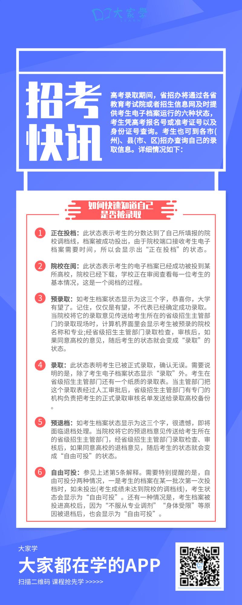 如何知道我是否被大学录取,填志愿什么时候知道是否录取