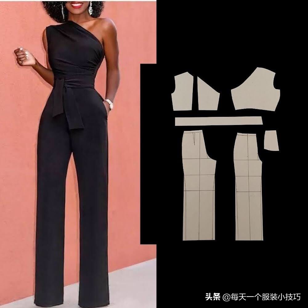 交叉v领连衣裙纸样,一字领紧身连衣裙