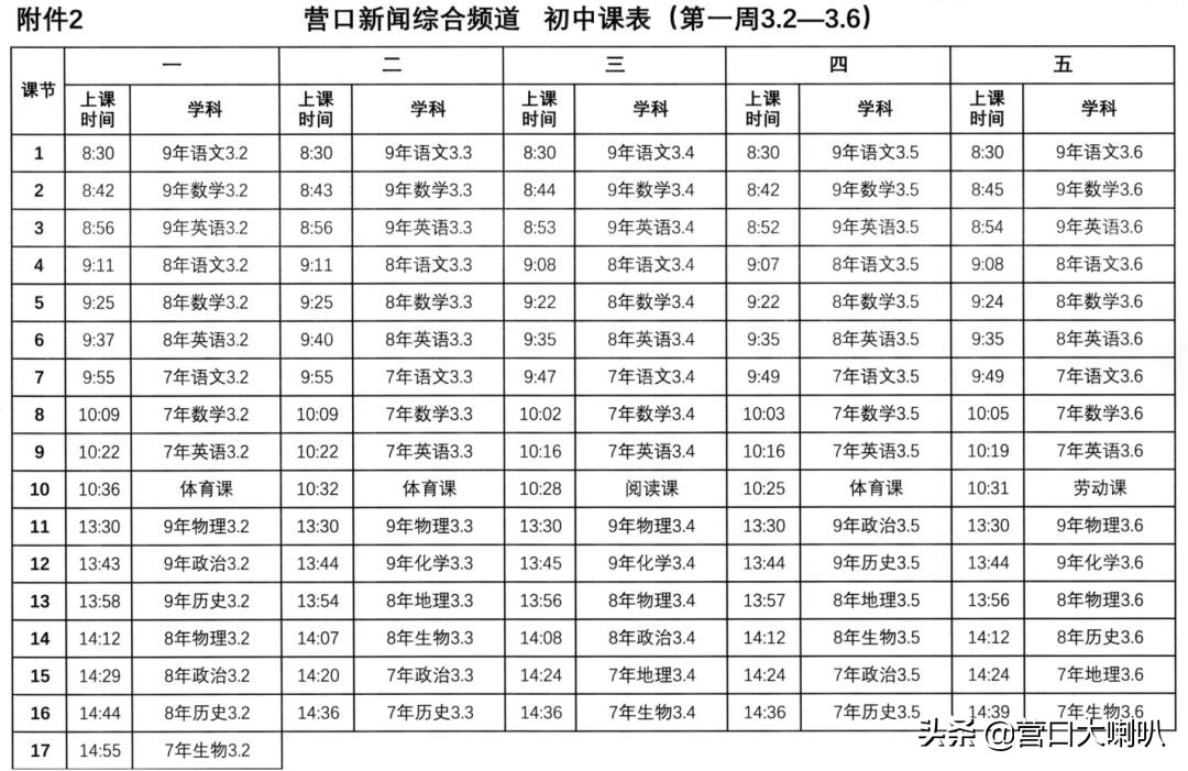 营口小学网课平台,营口中小学生