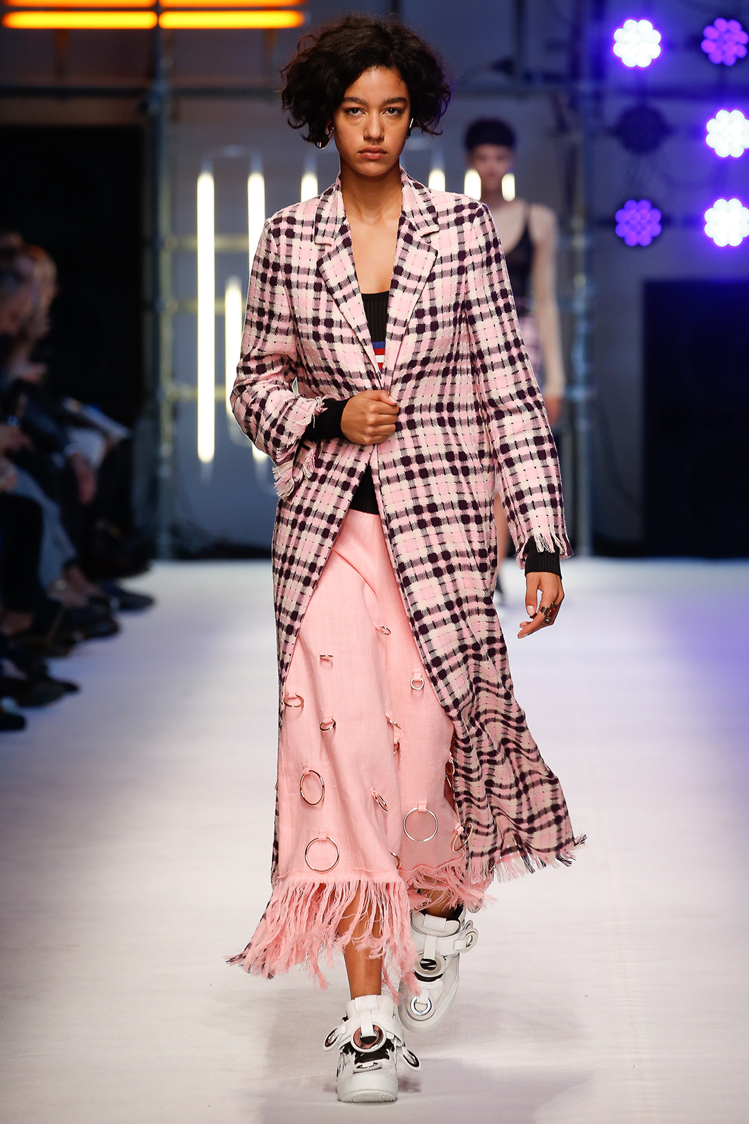 msgm女装20年新款,意大利潮牌msgm格纹收腰设计