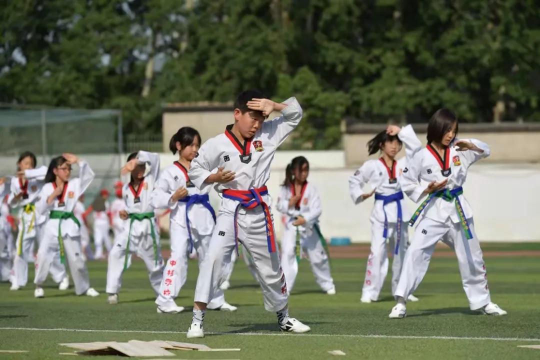 一共有207人参加体操表演,一百多人体育节开场