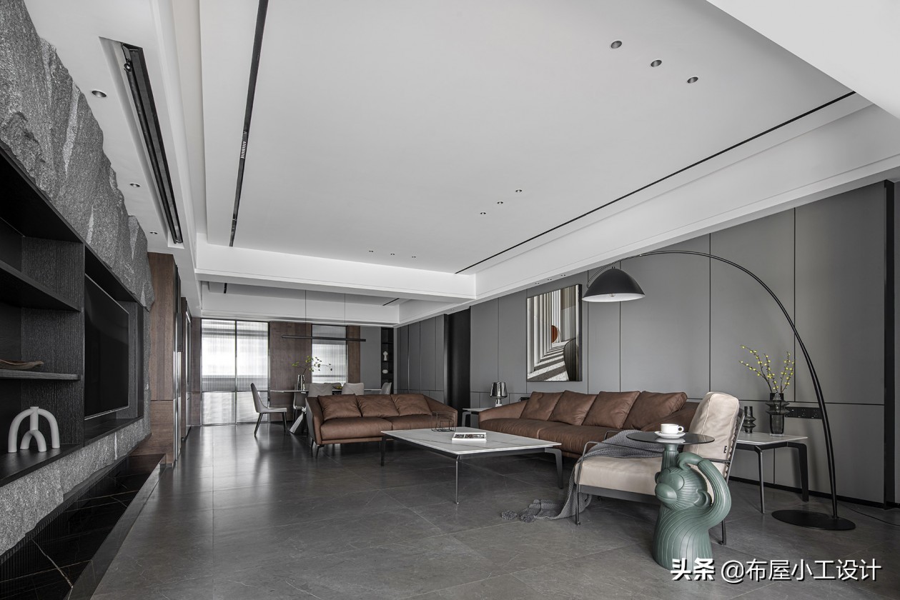 极简原木风别墅胡桃木,极简胡桃木风格全屋效果图