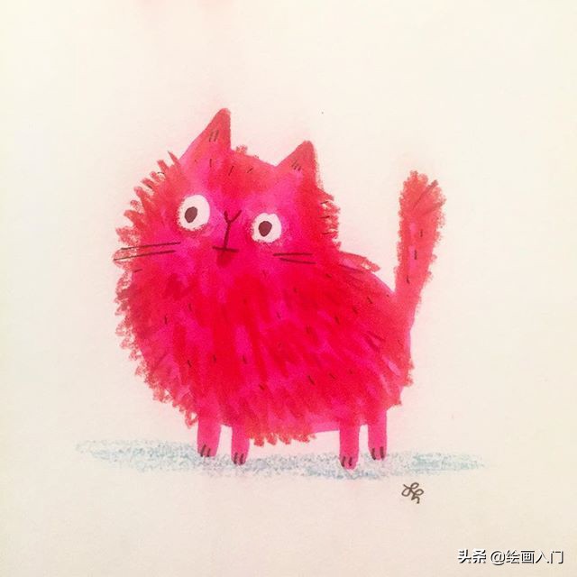 彩铅小动物插画简单,彩铅插画小动物手绘