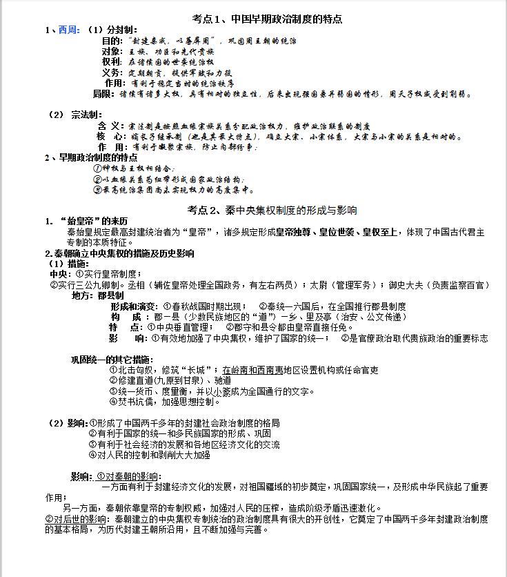 2021高考历史复习提纲（包括选修）拿去看看吧，非常详细