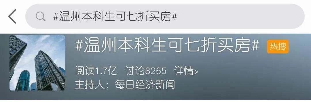 温州本科生七折购房,温州博士买房打几折