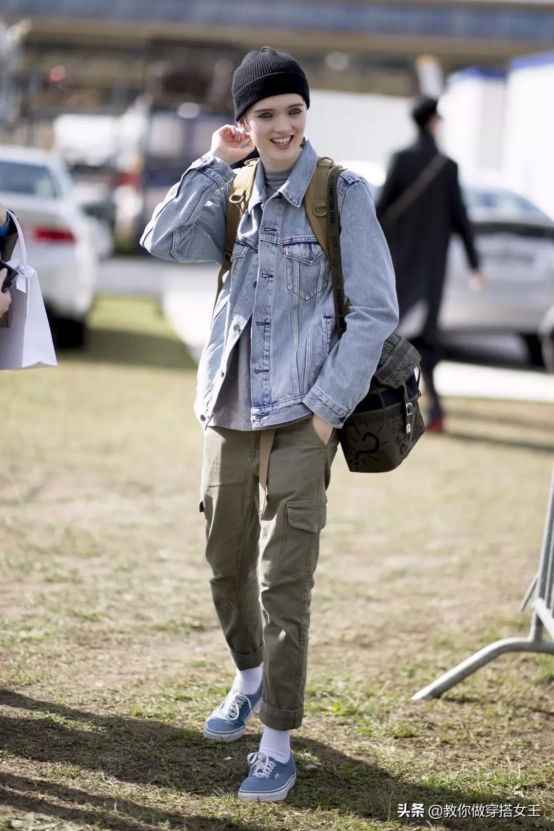 春天穿搭帆布鞋,春天倪妮穿衣搭配