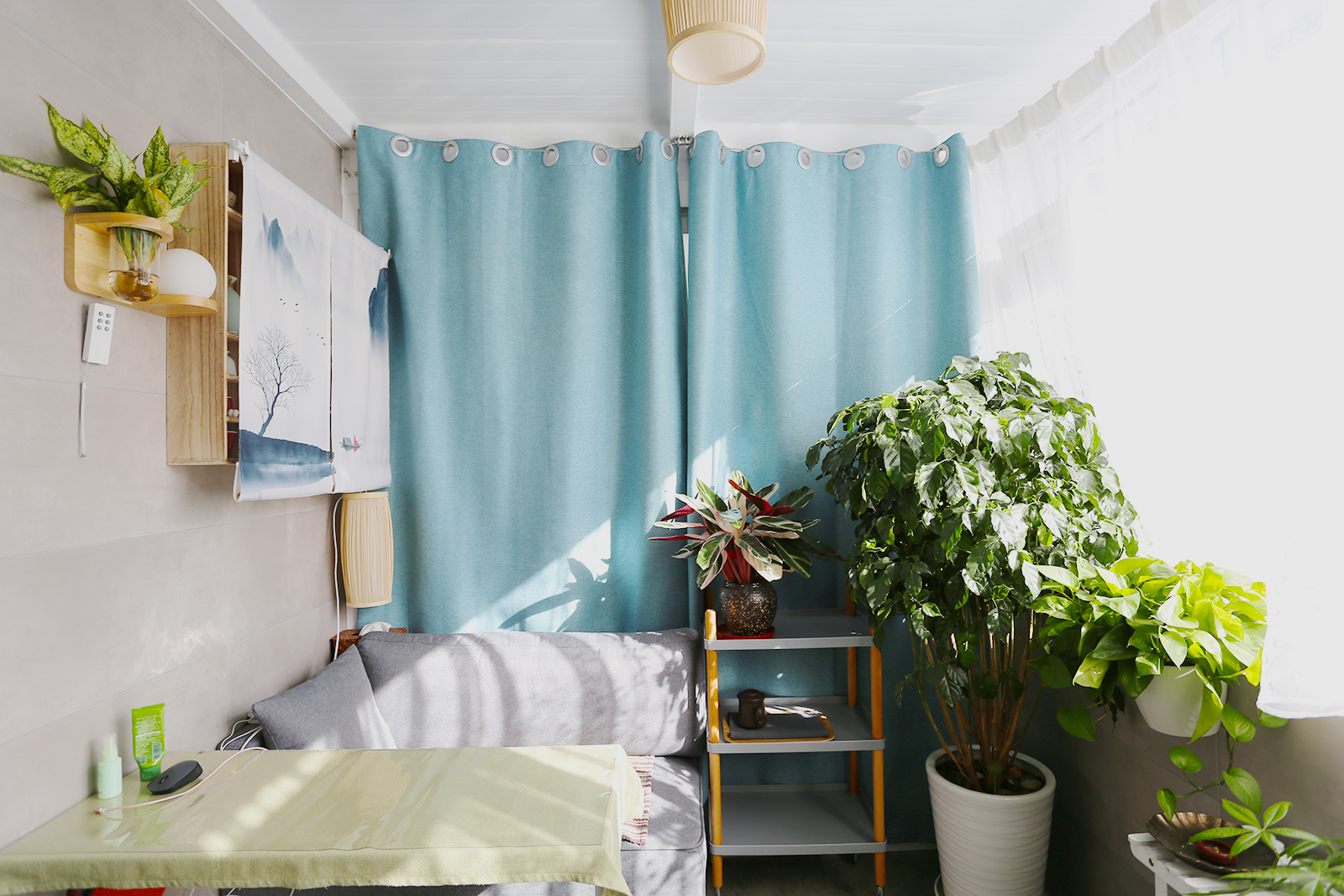 88平双阳台现代简约风格,一室一厅大阳台小户型装修老房子