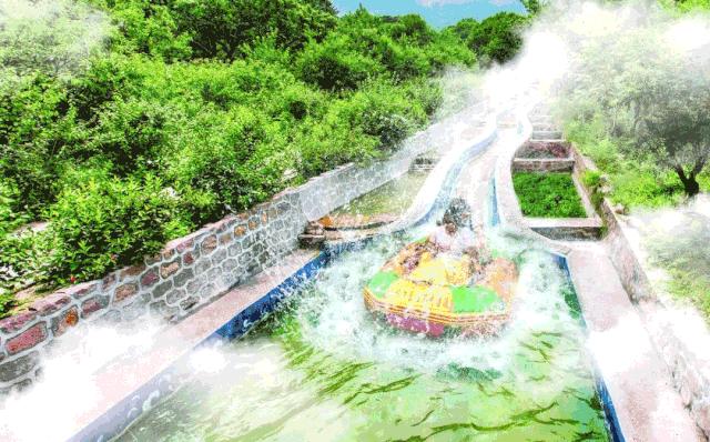 鲁山水上乐园闯关比赛,山叶口玩水