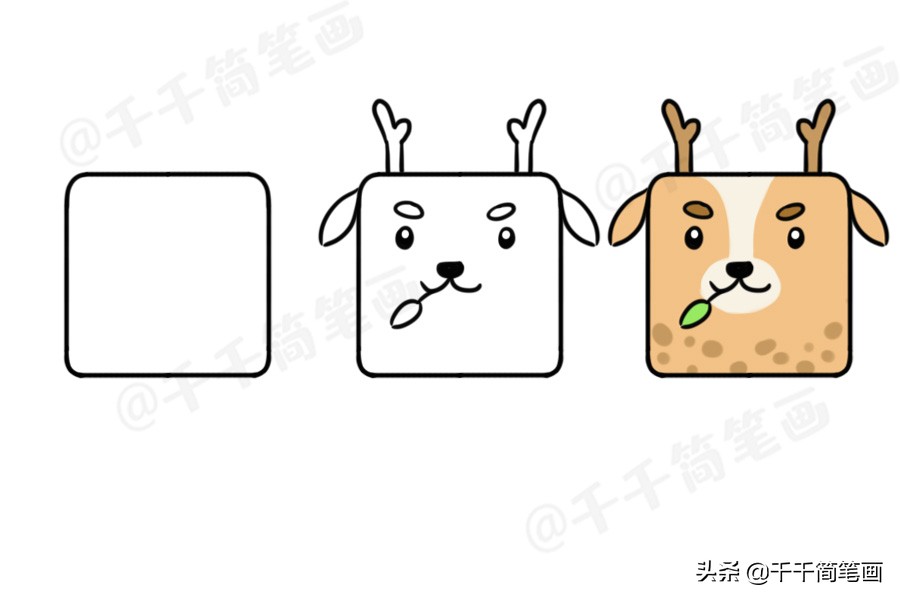 简笔画动物老虎简单,100种可爱动物简笔画熊猫