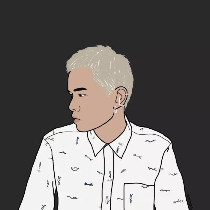 森系简约黑白手绘头像,个性原宿风手绘头像