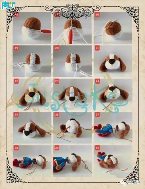 串珠狗狗挂件教程,钩针狗狗挂件