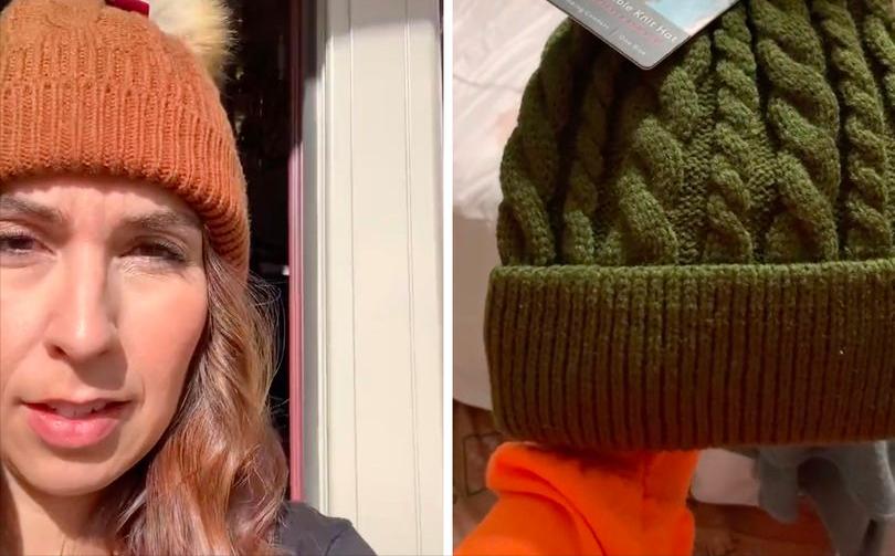 外国女子晒出新买的帽子，究竟是绿色还是棕色，引起网友热议