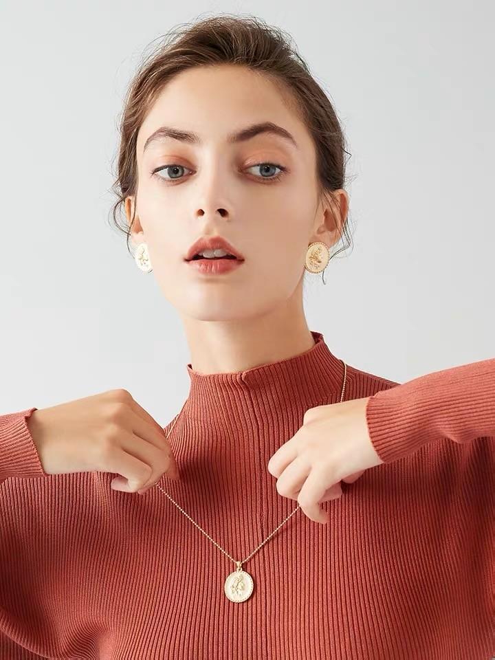 小仙女洋气毛衣有领,毛衣链轻奢小众高级感百搭