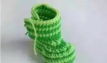 简单婴儿靴子毛线鞋,可爱款钩针宝宝鞋