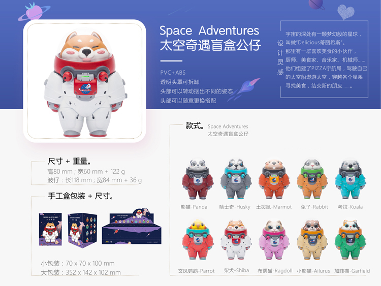 AK工作室太空奇遇盲盒，穿上了宇航服的小动物们萌力十足