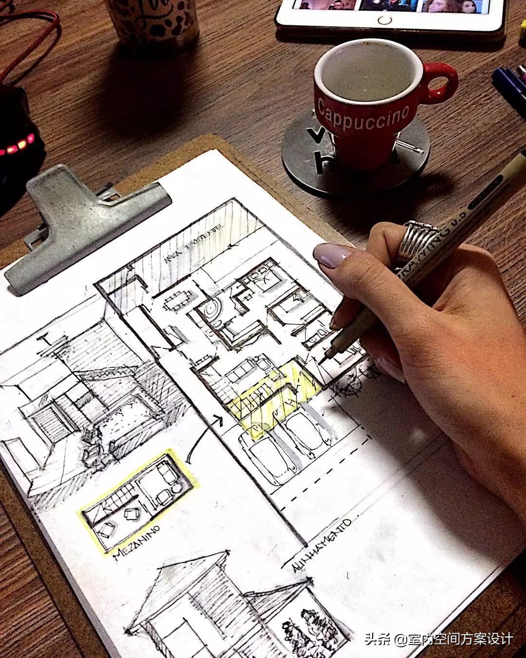 设计师如何快速手绘平面图,手绘平面设计方案手稿
