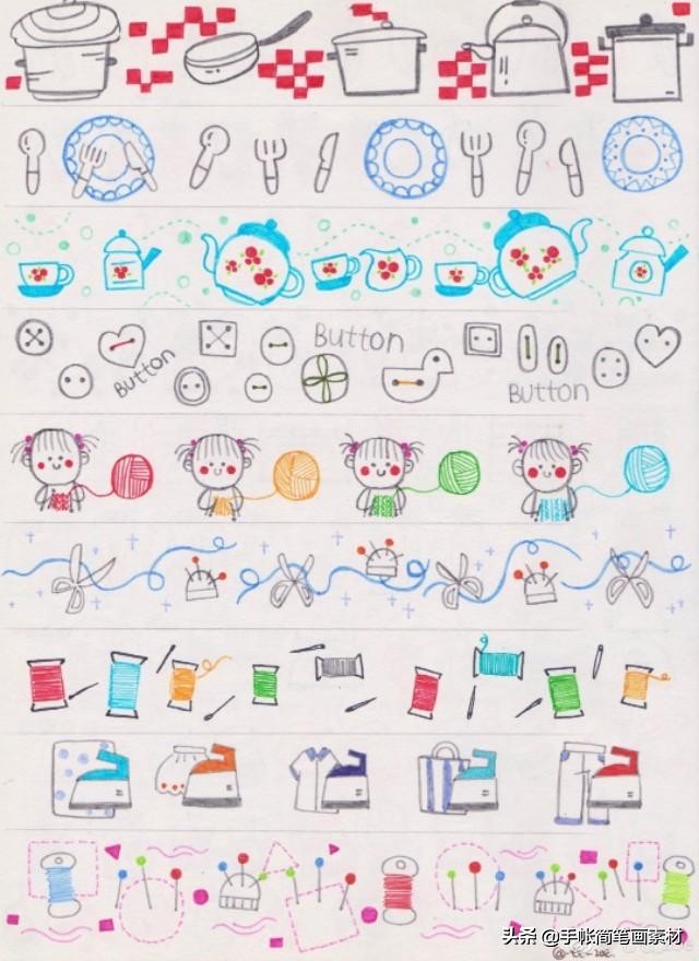 手绘山边框简笔画,大树边框简笔画手绘