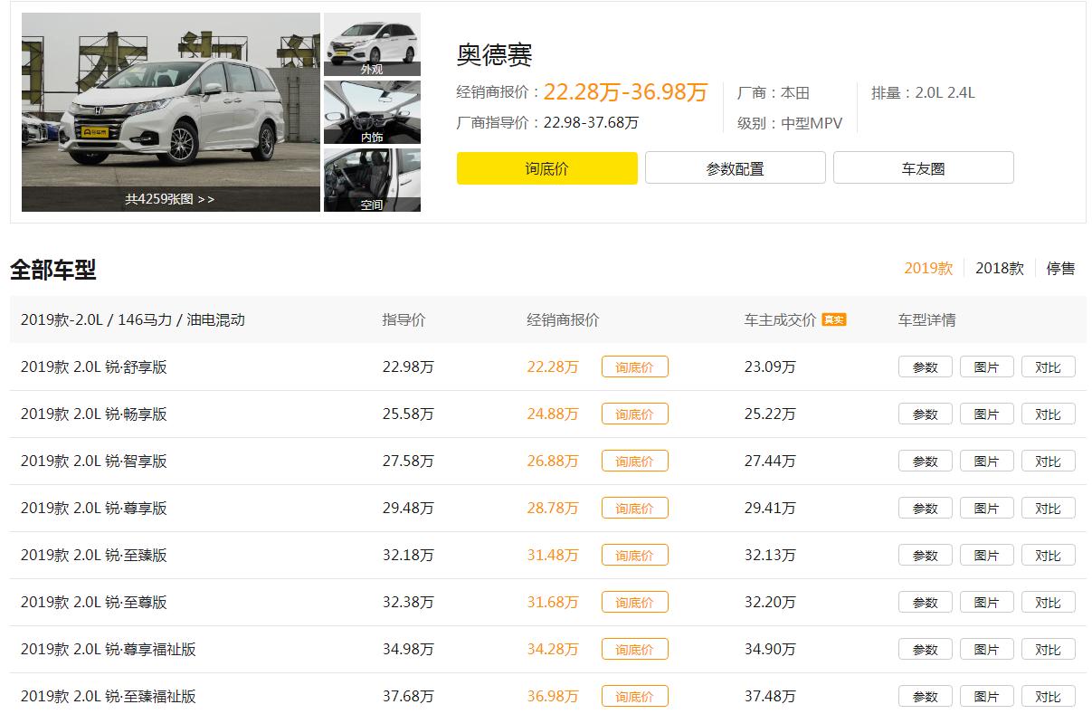 奥德赛销量最好车,奥德赛销量最好的版本