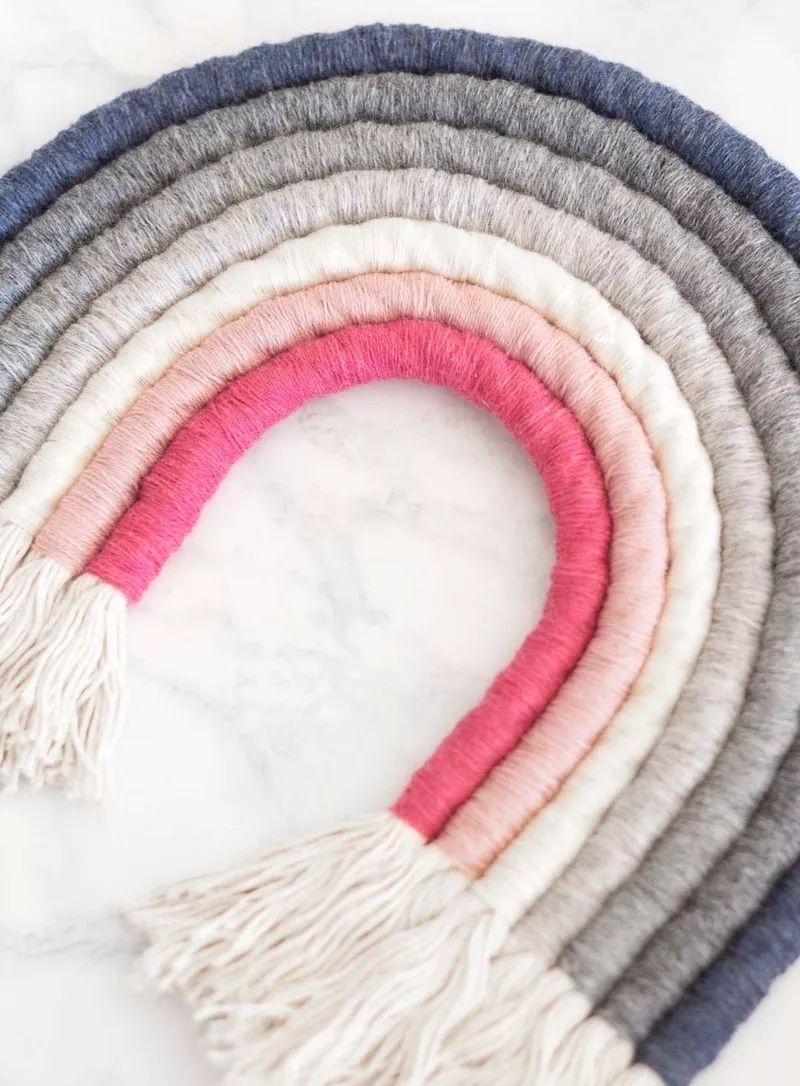 自制漂亮的挂毯,做彩虹云朵挂坠