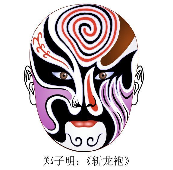 戏曲人物脸谱儿童画,自己创作的戏曲脸谱
