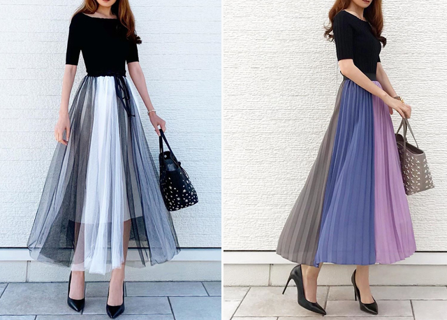 半身裙主要怎么搭配呢,一条半身裙的各种搭配