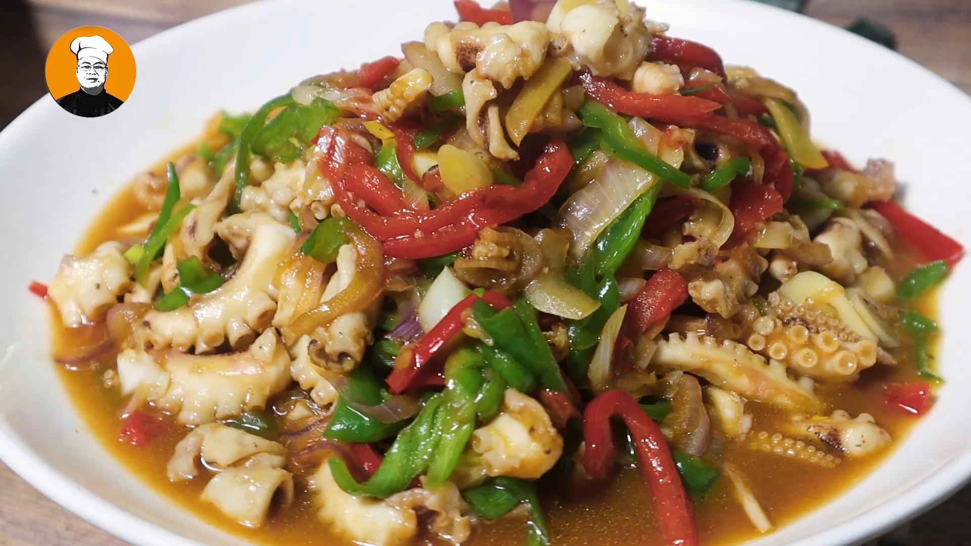 八爪鱼怎么炒好吃又嫩视频,八爪鱼和花蛤一起炒的做法