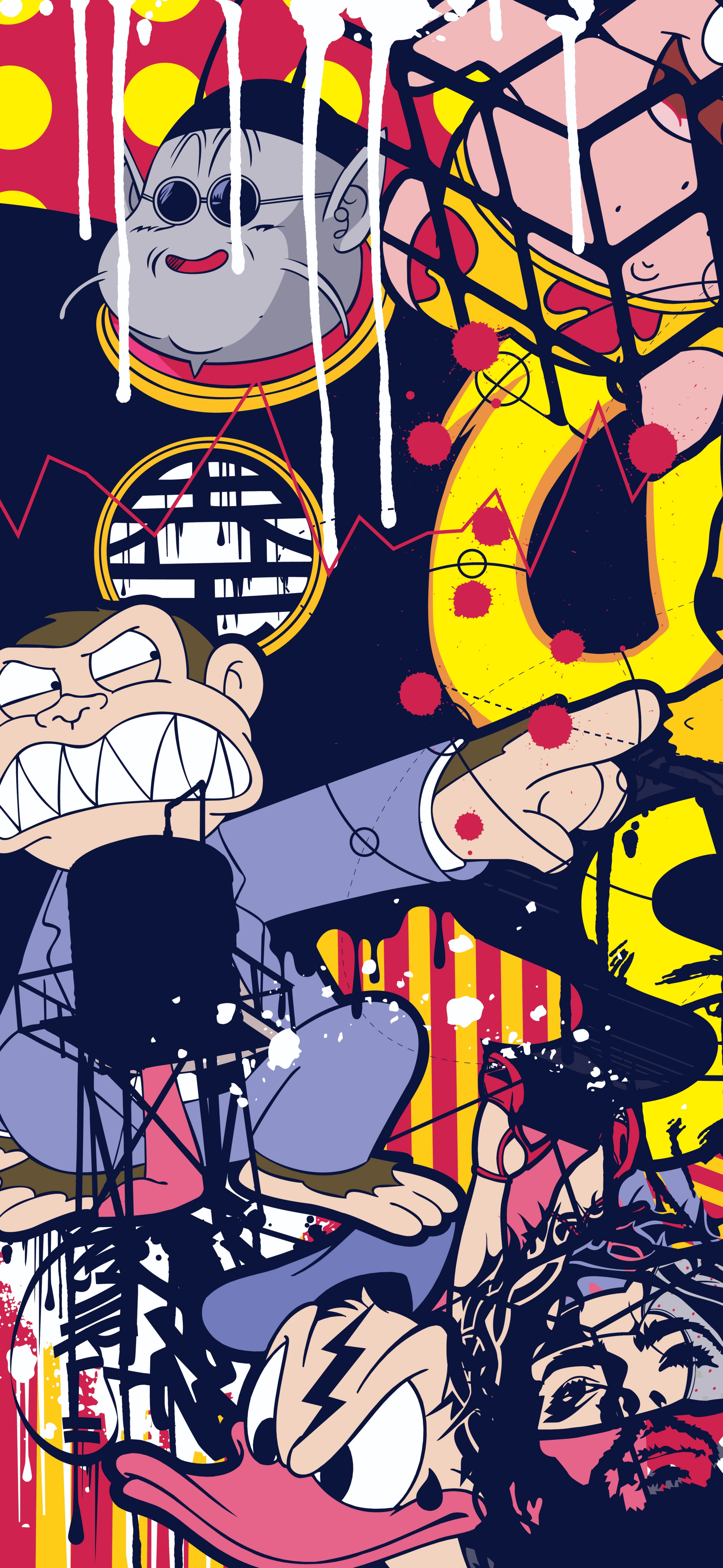 好看的壁纸少女心小熊,粉色小花白色小熊壁纸