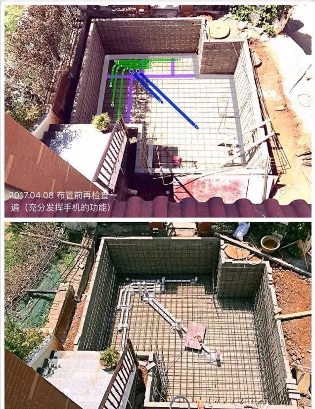 庭院锦鲤鱼池过滤改造,小院锦鲤鱼池建造过程