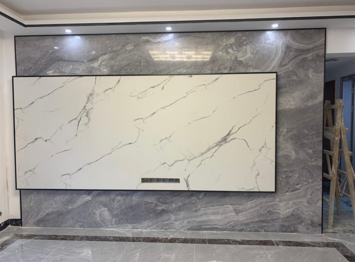 看到价格又犹豫了很久,仿大理石壁布背景墙价格