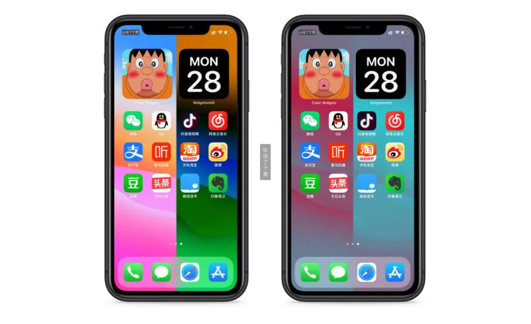 左右分屏桌面壁纸,手机特效壁纸变颜色