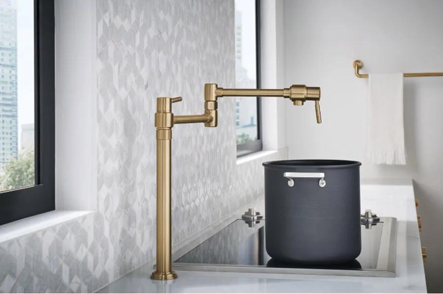 怎么在灶台墙上安装水龙头,灶台上装个抽拉式水龙头