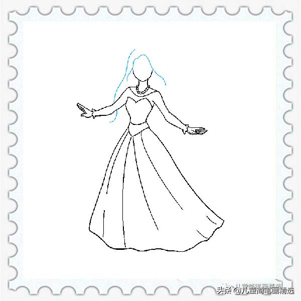 儿童简笔画美丽的公主简单又漂亮,儿童简笔画简单又好看的公主