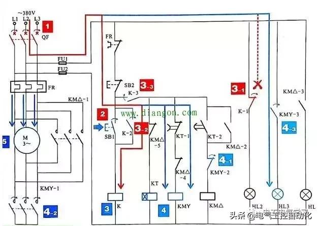 星三角启动控制线路接线步骤讲解,星三角主电路标准接线视频