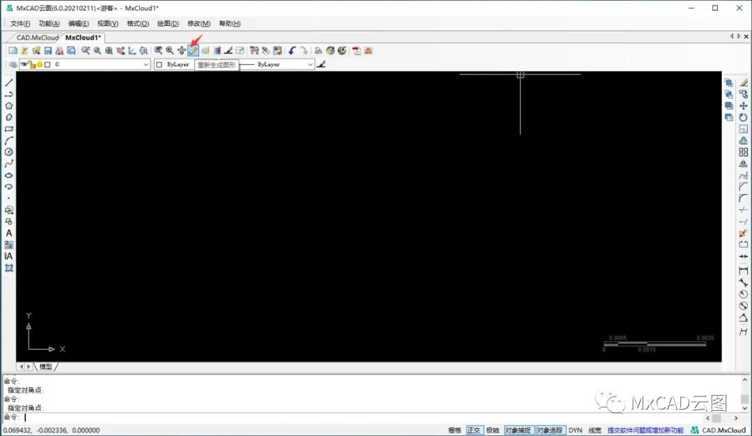 CAD梦想画图中的“重画、绘图模式”