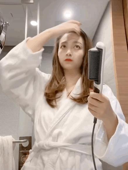 杨幂懒人直发梳,杨幂金稻直卷发梳用法