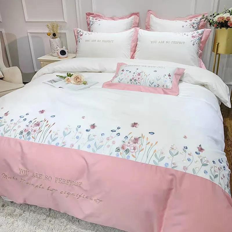 冬季全棉磨毛四件套被套公主风,碎花被套四件套100%全棉公主风