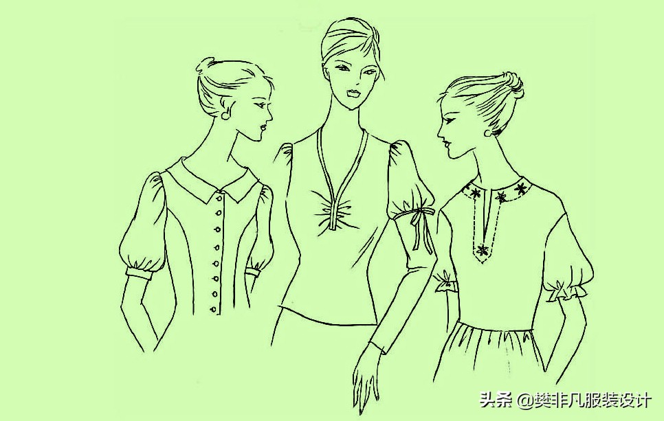 服装裁剪袖子弧线原理,泡泡袖袖子裁剪教程短视频