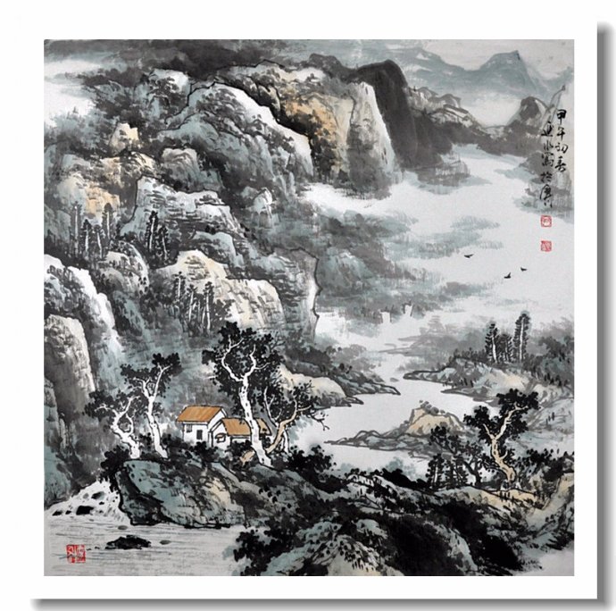 尹延水山水画作品,苏州市水墨山水画