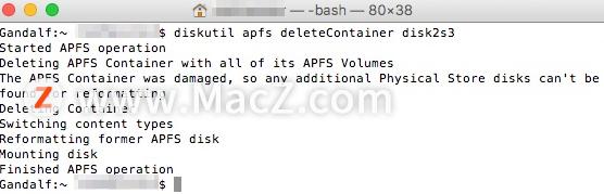 mac删除apfs,mac重装系统分区格式选apfs