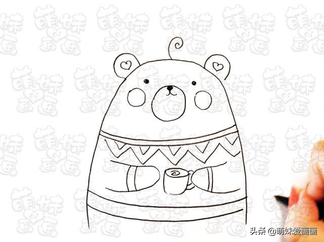 画简单的小熊简笔画,零基础学画可爱的小熊简笔画
